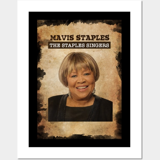 Vintage Old Paper 80s Style Mavis Staples Wall Art by Madesu Art